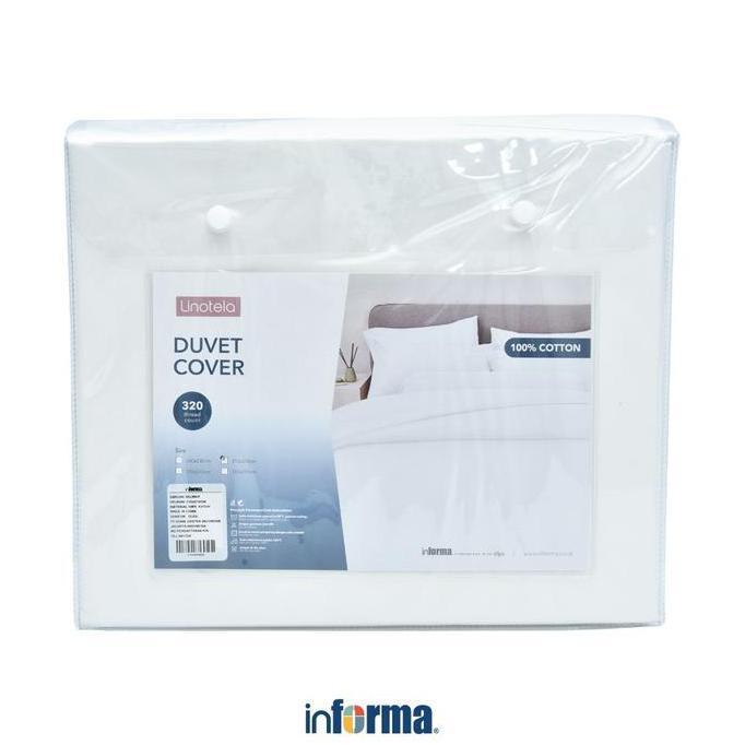 Informa Linotela 260X230 cm Duvet Cover Katun - Putih Sarung Selimut Pelindung Tempat Tidur Seprai B