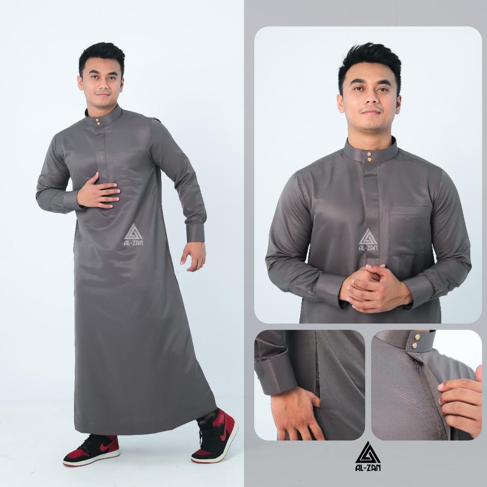 Official Gamis Pria Slimfit Jubah Pria Jubbah Polos Kancing Kotak Jubah Gamis Muslim Pria Model Terb