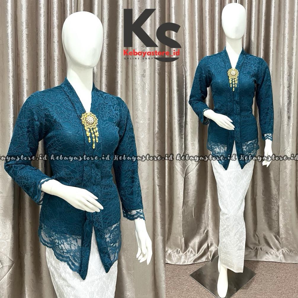 ORIGINAL (FREE BROSS) KEBAYA BROKAT FLOY KARTINI - KEBAYA MODERN - KEBAYA WISUDA - KEBAYA HITAM - KE