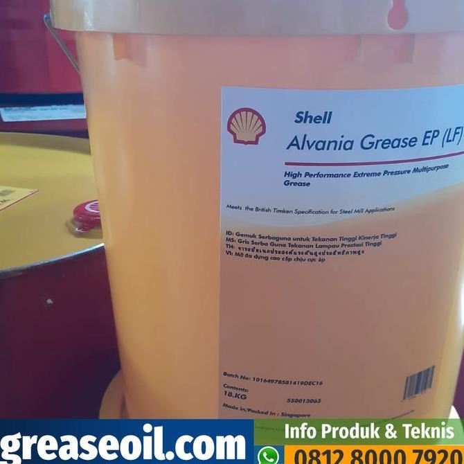 Promo Shell Alvania Ep (Lf) 2 Grease Lithium Nlgi 2 Ep 2 Pail 18 Kg.