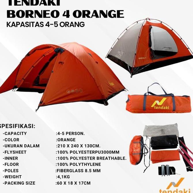 Tenda Camping Tendaki Borneo 4 Bukan Naturehike Great Outdoor