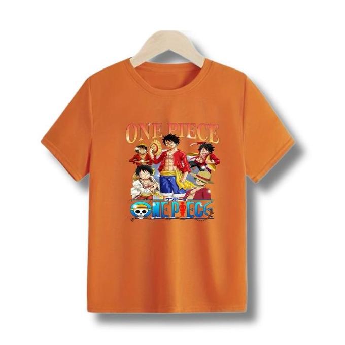 Promo Kaos Anak One Piece Luffy/ Baju Anak Unisex One Piece/ Atasan Anak Kartun Luffy One Piece Cod