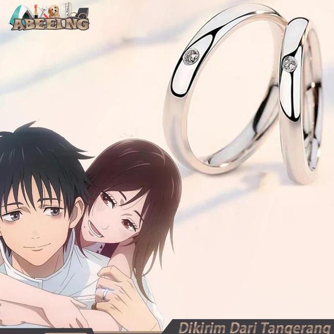 FKINAPE 1pasang Cincin Yuta Jujutsu Kaisen Ring Anime Yuta Okkotsu Couple Gift