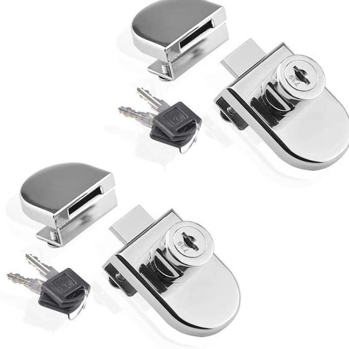 DISSORDE 1Set Kunci Pintu Kaca Dua Sisi Kunci Lemari Pintu Kaca Cabinet Glass Door Lock Grendel Kaca