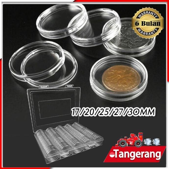 SEIRAKY 100pcs Kapsul Koin Bulat / Kotak Penyelenggara Koleksi Kapsul Koin / Kotak Penyimpanan Koin 