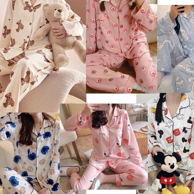 Umisuka Leisure Wear Umisuka Leisure Wear Piyama Model Korea Setelan Baju Tidur Bahan