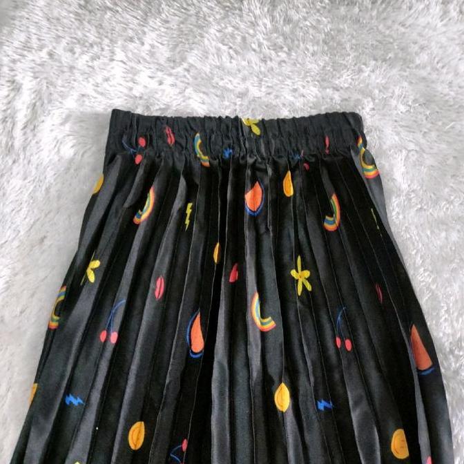 Ebijwaro- Rok Plisket Anak Polos/ Motif Pelangi/ Motif Daisy Anak Rok Anak Plisket Motif Pelangi Per