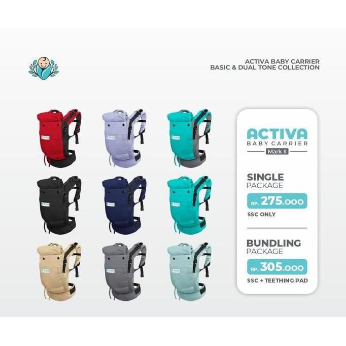 BERKUALITAS - (Agen Tangsel) Gendongan SSC Activa Mark 2 Baby Carrier Warna Solid dan Dualtone - Gen