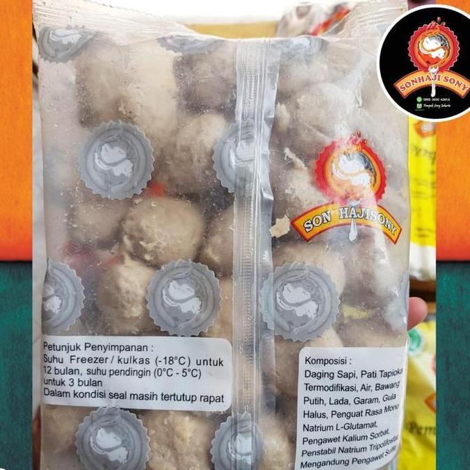Enyama- Bakso Sony Sapi Besar 750 Gram + Bumbu Frozen Son Haji