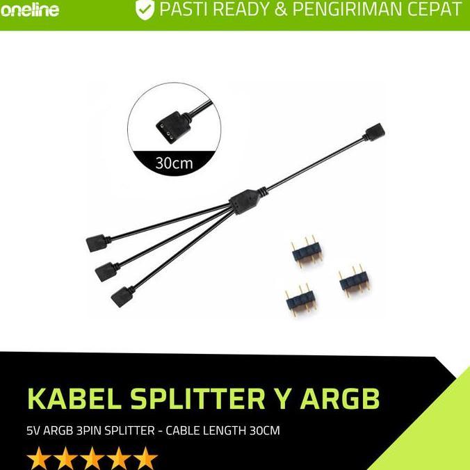 Akawaya- Kabel Argb 3 Pin Y Splitter | Argb 3 Pin Extension Kabel Hub