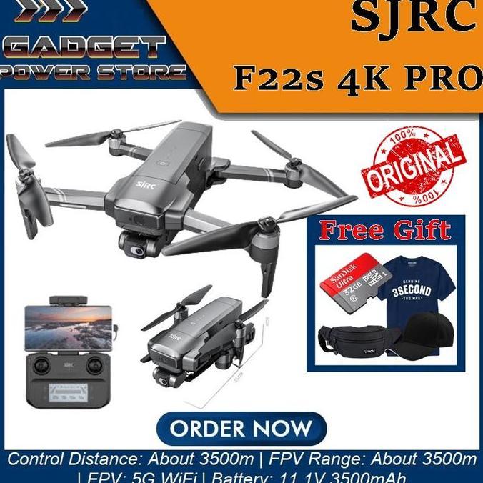 TERMURAH - Drone SJRC F22 S2 PRO+ 6KM Version EIS Drone GPS 2Axis Gimbal