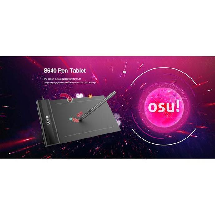 Xfour- Veikk S640 Digital Graphic Drawing Pen Tablet Osu