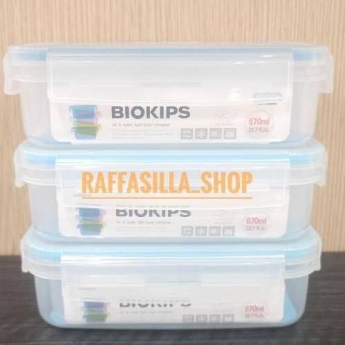 New Komax Kotak Makan Sekat Biokips 670Ml Persegi Panjang Korea Bpafree