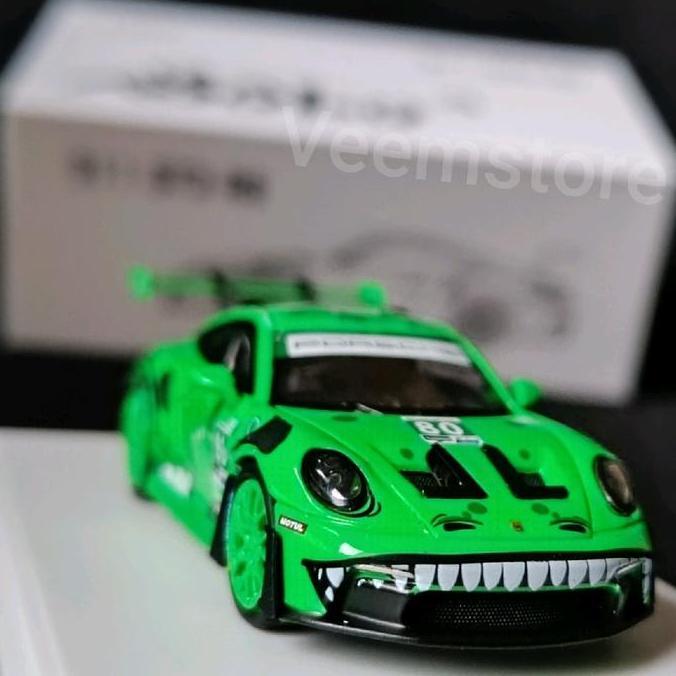 Diecast 1:64 Porsche 911 GT3 RS Tyrannosaurus Hijau #80 [Solo]