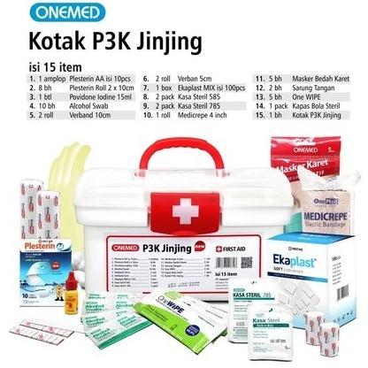 Kotak Obat P3K Jinjing + Isi Lengkap / P3K Isi Lengkap Onemed