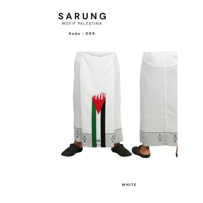 Al Aqso | Sarung Motif Palestina Sarung Palestina Hitam Putih 009 - 009 Putih