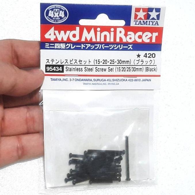 Tamiya 95434 Stainless Steel Screw Set 15/20/25/30mm Black