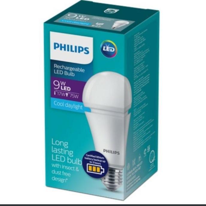 PHILIPS Lampu Emergency LED Bulb Rechargeable 9 Watt