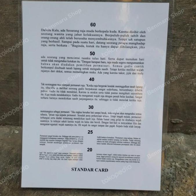 Reading chart / Kartu jaeger (sudah dilaminating)