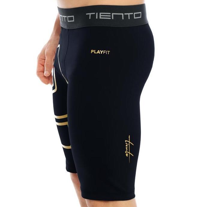 Tiento Short Pants EXO Black Gold Celana Pendek Legging Olahraga Pria