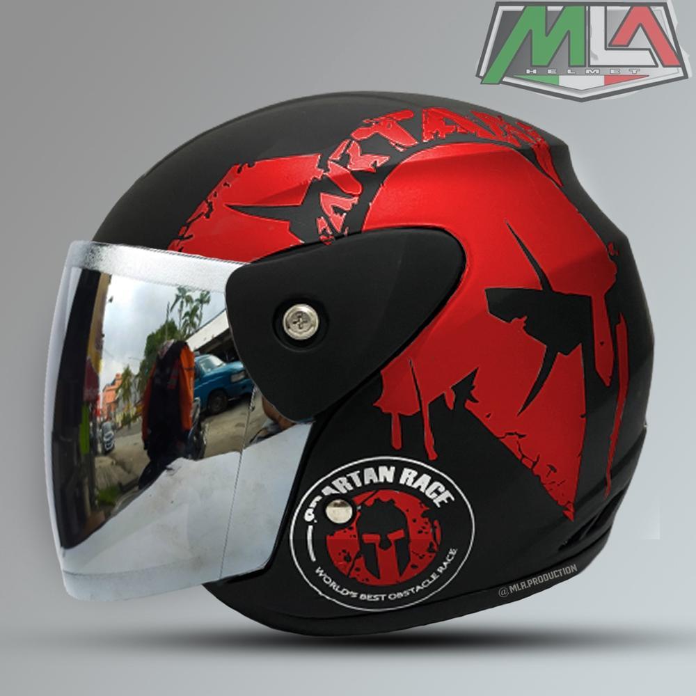Helm Motor Half Face Evo Inovation SNI Mirip Seperti Helm GM Motif Spartan Untuk Pria Dan Wanita Dew