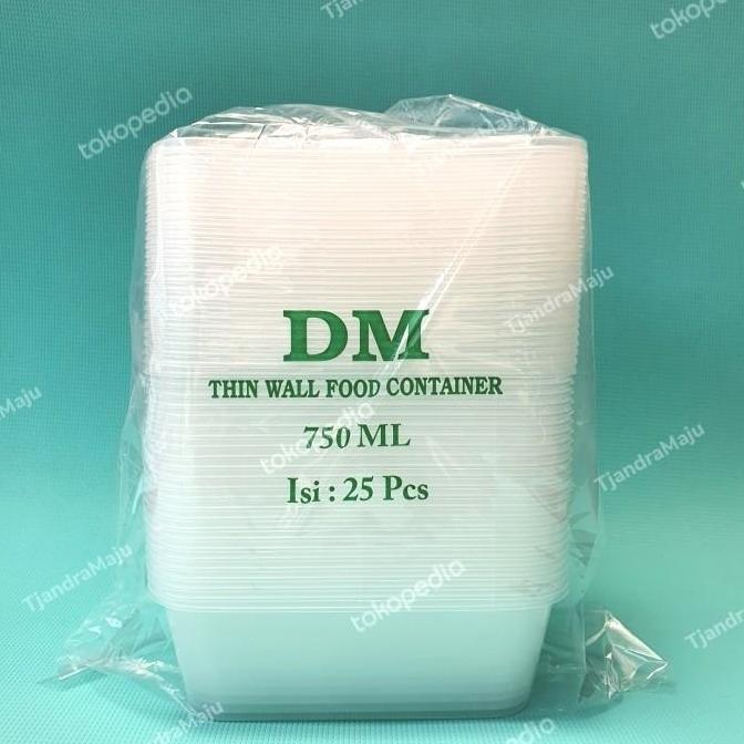  KOTAK MAKANAN/PLASTIK MAKANAN/THINWALL MERK DM 750ML/750 ML