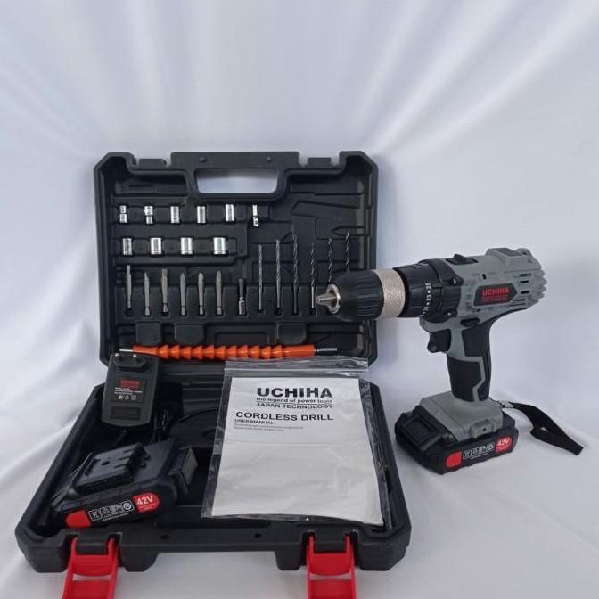 bor baterai drill beton 42v 13mm besi japan impact cordless UCHIHA