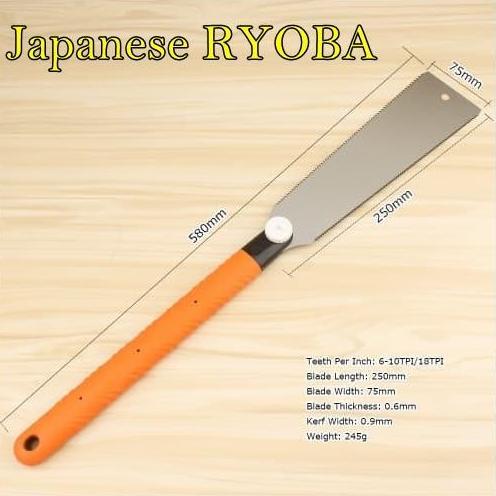 Qihong Japanese RYOBA rip cut cross cut double edge jepang
