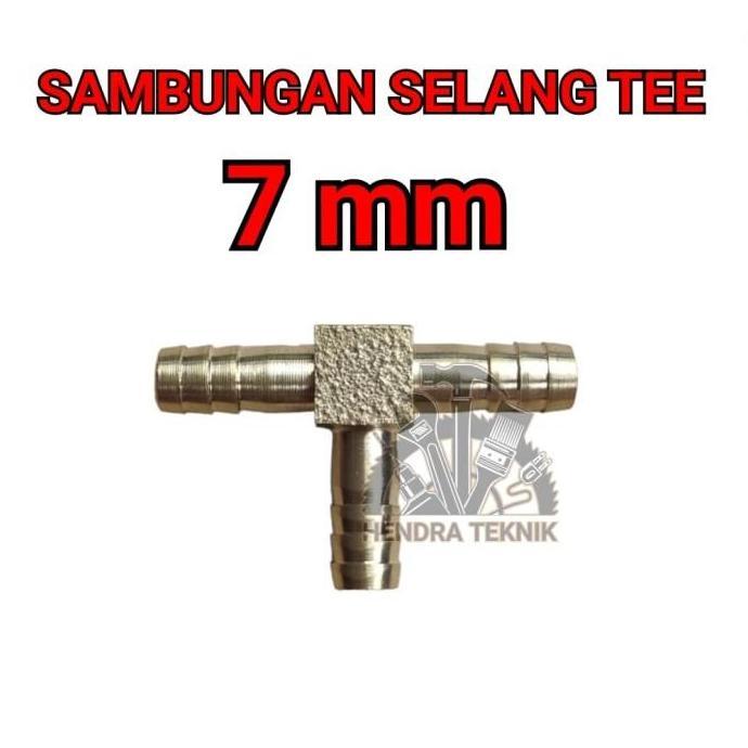 SAMBUNGAN SELANG T 7mm CABANG 3 1/4 TEE SELANG T CABANG ANGIN KUNINGAN