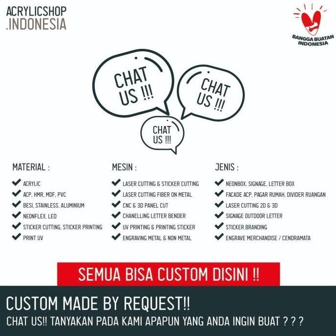 Acrylic Custom / Akrilik Laser Cutting, Potongan CNC, , Neon Box