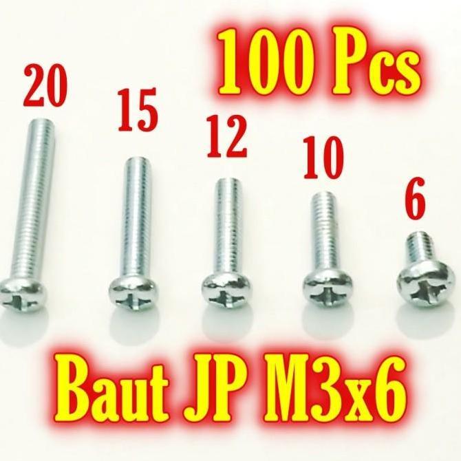 Baut JP M3 X 6 Plus + Isi 100pcs RDA RTA RDTA