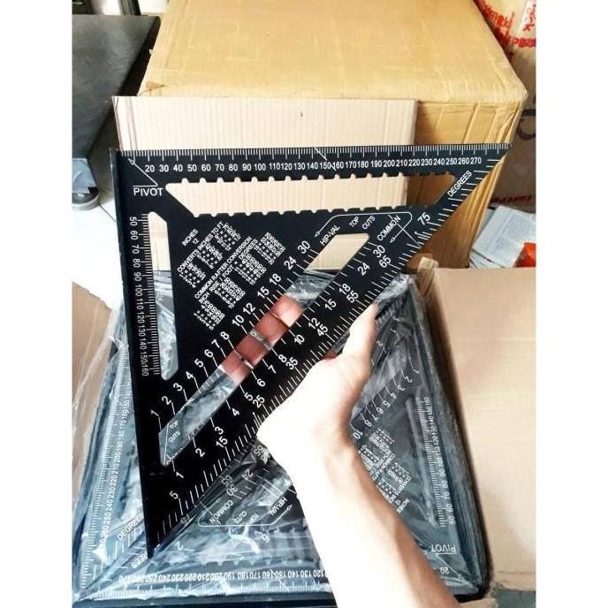 PREMIUM BLACK rafter square 12 inch speed square 12" cutting Laser CNC