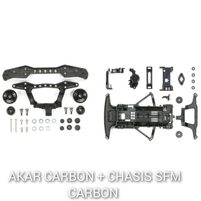 PAKET TAMIYA 15412 AKAR CARBON + 95239 CHASIS SFM CARBON