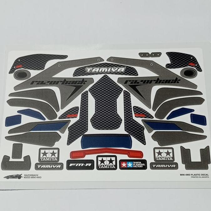 DECAL MINI 4WD RAZORBACK/ STICKER TAMIYA RAZORBACK FM-A CHASIS