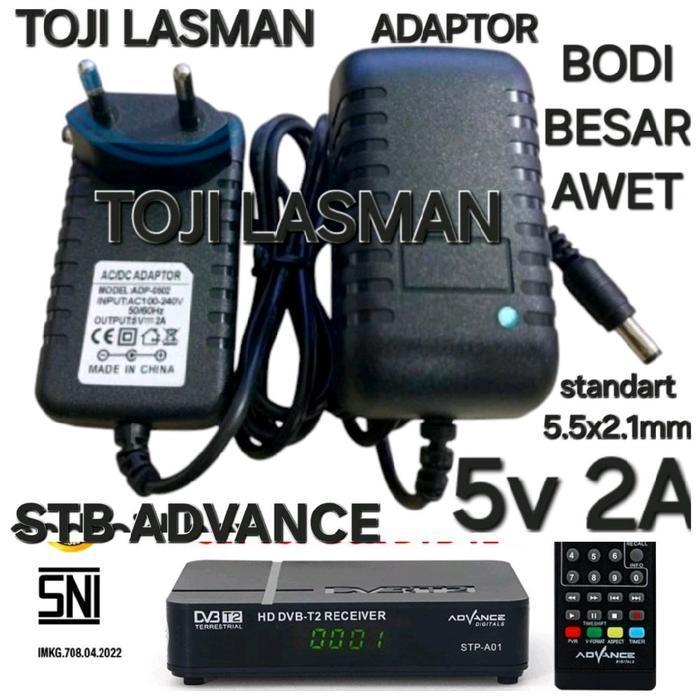 ( ADAPTOR STB SET TOP BOX BOK 5V 2A ) adapter  COLOKAN PSU TRAVO POWER SUPPLY ADVANCE ADVAN ANDROID 