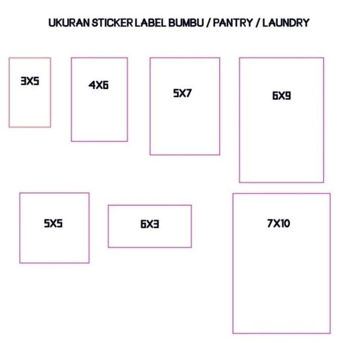 STICKER LABEL BUMBU DAPUR AESTHETIC/PANTRY/LAUNDRY (STICKER AJA) MOTIF