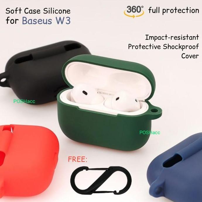 Case Silikon Baseus W3 Tws Earphone 360D full protection - Robot RT-K4