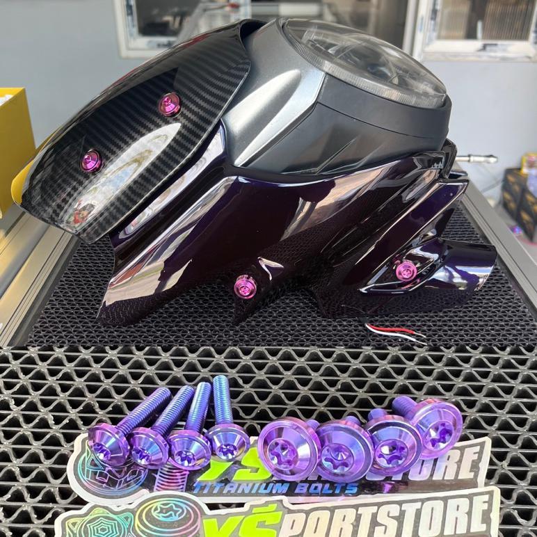 baut Titanium untuk cover dan visor lampu pece Tiger revo