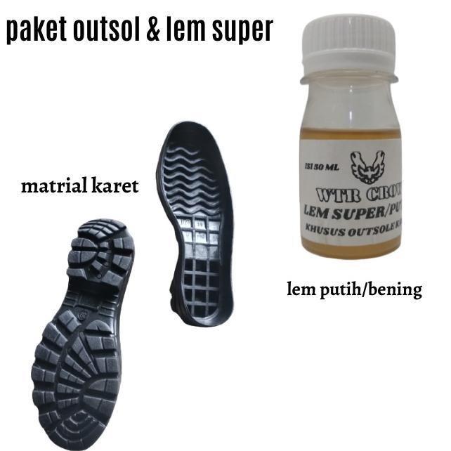 Outsole Karet Mentah Hitam Pdl Safety Paket Sol Dan Lem