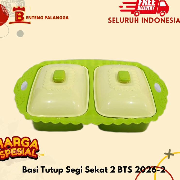Basi Tutup Tempat Sayur Lauk Sekat 2 Bts 2026-2 Plastik Hijau Tebal Golden Sunkist Foodgrade