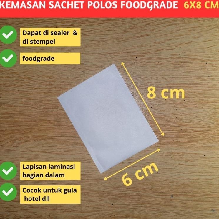 Kemasan Sachet Kertas Polos (6X8)Cm Untuk Wadah Gula Kopi Teh Hotel Dll (Bisa Diseal & Di Stempel)