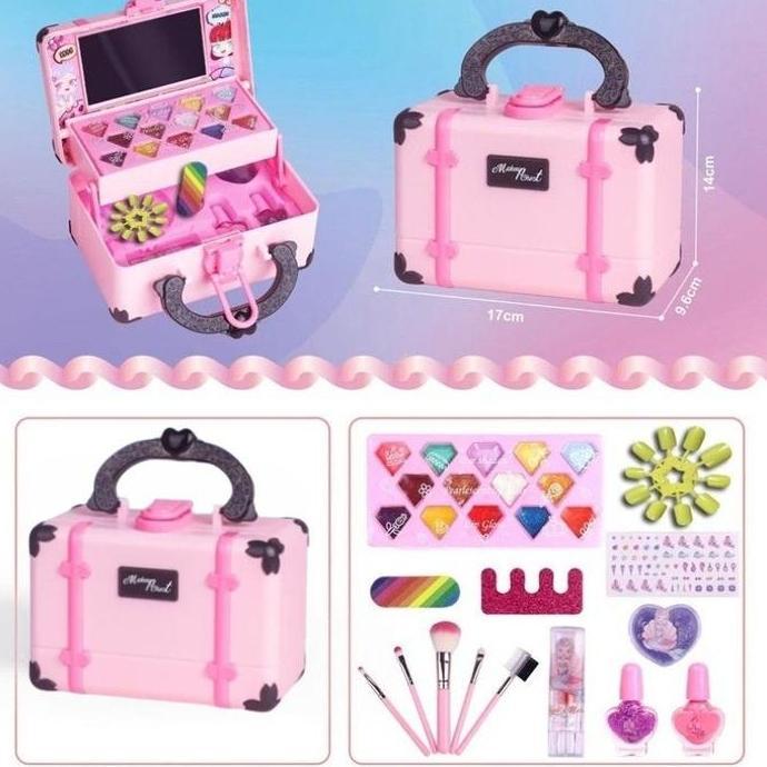 COD33PCS Mainan Kosmetik Kecantikan Anak / Girls Makeup Toys / Kuromi Make Up Asli Anak Set / Lipsti