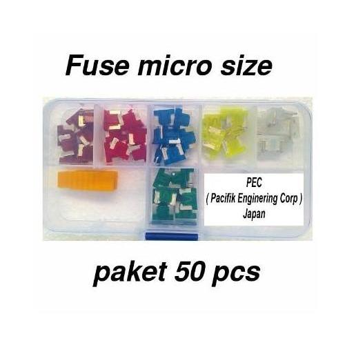 50 Fuse Micro Innova Avanza Kaki Pendek Sekring Mobil Original Pec