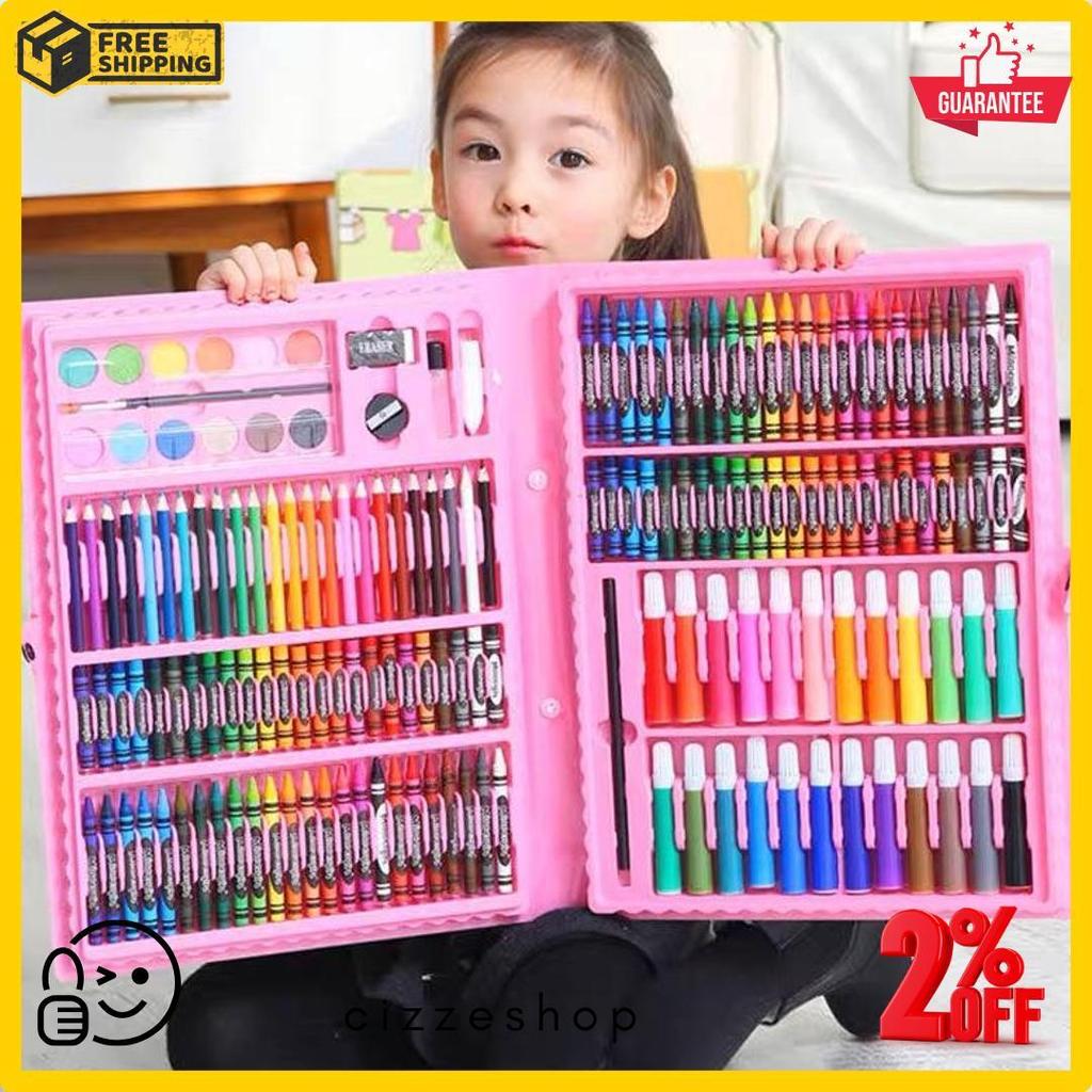 Bisa Cod Crayon Set Peralatan Gambar & Lukis Pensil Warna/ Art Set Isi 150 Pcs Kualitas Premium