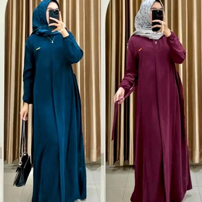 Bagus Gamis Lebaran Wanita Crinkle Airflow Model Terbaru
