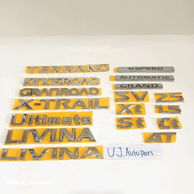 Emblem Logo Tulisan Terrano Kingsroad Granroad Xtrail Ultimate Livina 6Speed Grand Sv Xt St Ct At 2.