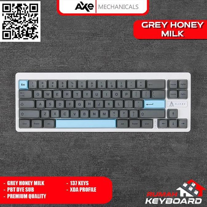 KEYCAP - KEYCAPS - XDA - GREY HONEYMILK - PBT - DYE SUB