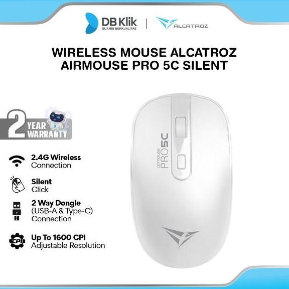 DEAL TERBAIK - Mouse Alcatroz AirMouse Pro 5C Silent 1600 CPI Wireless