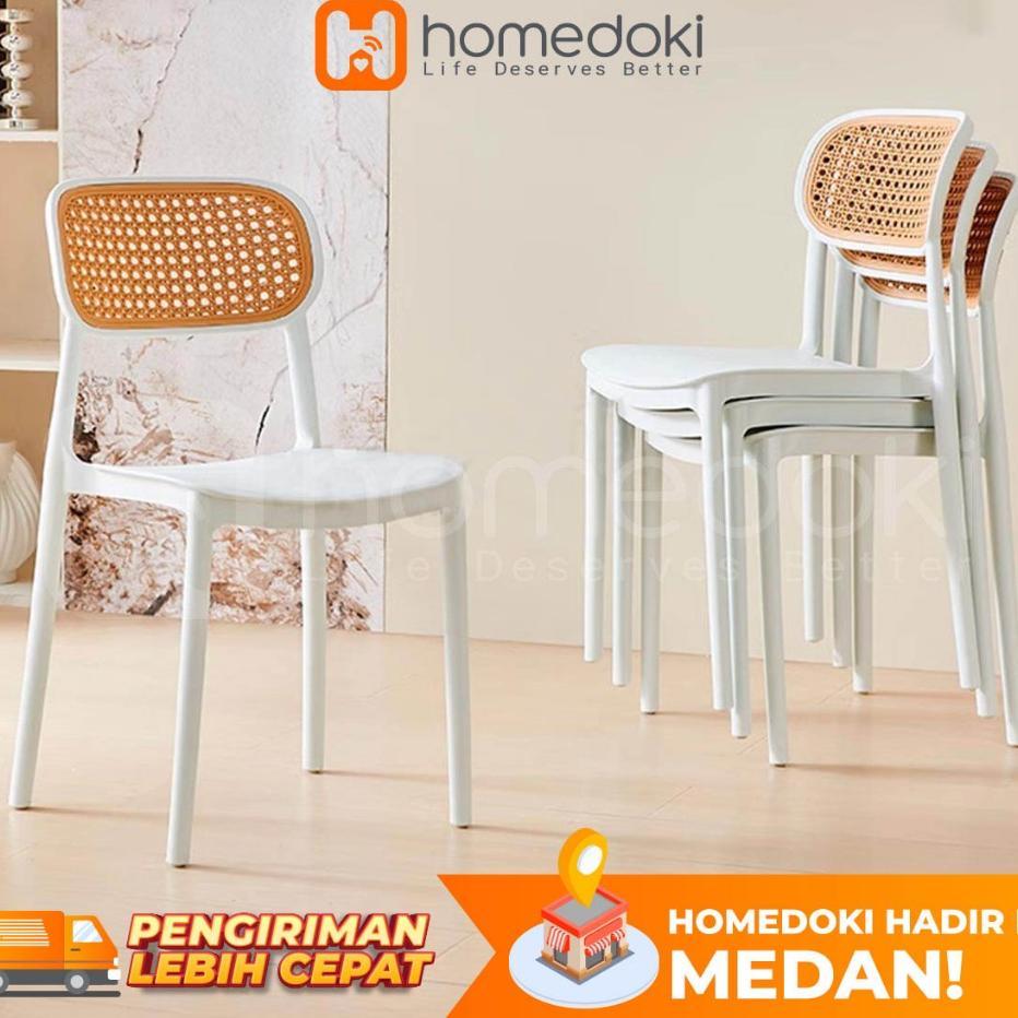 Homedoki Kursi Plastik / Kursi Makan / Kursi Kopi / Kursi Teras / Kursi Kopi Outdoor / Kursi Teras M