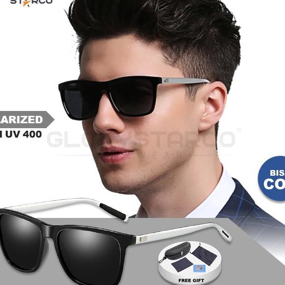 Kaca Mata Polarized Pria Keren Anti Uv Trendy Terbaru Kaca Mata Hitam A378